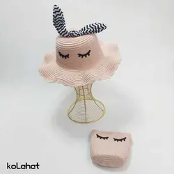 ست کیف و کلاه ساحلی طرح مژه - عمده (KLT-2821) &ndash; کلاهت