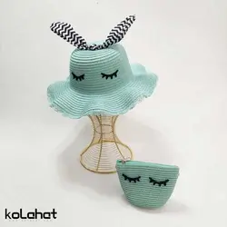 ست کیف و کلاه ساحلی طرح مژه - عمده (KLT-2821) &ndash; کلاهت