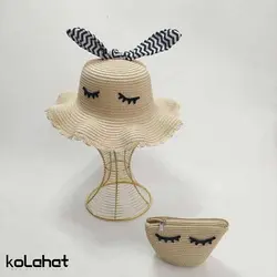 ست کیف و کلاه ساحلی طرح مژه - عمده (KLT-2821) &ndash; کلاهت