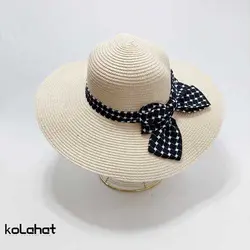 کلاه ساحلی زنانه پاپیونی لبه بلند (KLT-T2843) – کلاهت