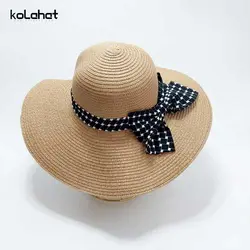 کلاه ساحلی زنانه پاپیونی لبه بلند (KLT-T2843) – کلاهت