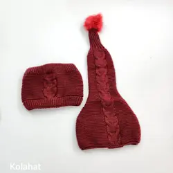 کلاه و شال گردن بچگانه شیپوری (KLT-T3317) &ndash; کلاهت