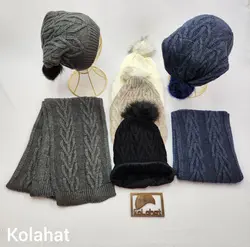 کلاه و شال گردن شیطونی بافت زنانه - عمده (KLT-3314) &ndash; کلاهت