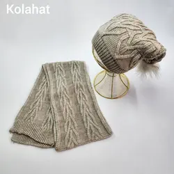 کلاه و شال گردن شیطونی بافت زنانه - عمده (KLT-3314) &ndash; کلاهت