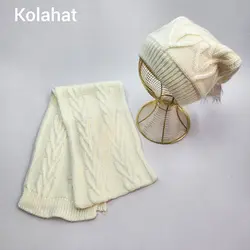 کلاه و شال گردن شیطونی بافت زنانه - عمده (KLT-3314) &ndash; کلاهت