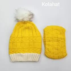 کلاه شالگردن شیطونی بافت لبه رنگی - عمده (KLT-3370) – کلاهت