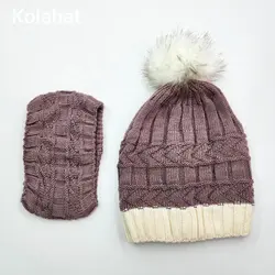 کلاه شالگردن شیطونی بافت لبه رنگی - عمده (KLT-3370) – کلاهت