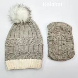 کلاه شالگردن شیطونی بافت لبه رنگی - عمده (KLT-3370) – کلاهت