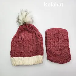 کلاه شالگردن شیطونی بافت لبه رنگی - عمده (KLT-3370) – کلاهت
