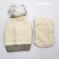 کلاه شالگردن شیطونی بافت لبه رنگی - عمده (KLT-3370) – کلاهت