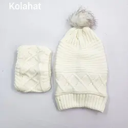 کلاه و شال گردن شیطونی بافت پوم دار - عمده (KLT-3369) &ndash; کلاهت
