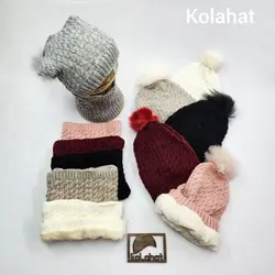 کلاه شال گردن زنانه داخل خز شیطونی - عمده (KLT-3366) – کلاهت