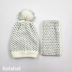 کلاه شال گردن رینگی خالخالی زنانه (KLT-T3365) – کلاهت