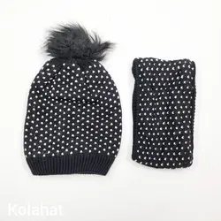 کلاه شال گردن رینگی خالخالی زنانه (KLT-T3365) – کلاهت