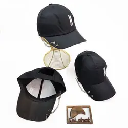 کلاه بیسبالی مشکی BTS زنجیردار (KLT-T3373) – کلاهت