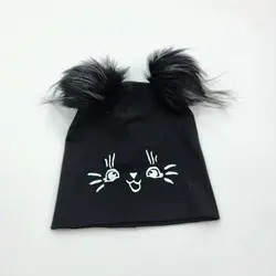 کلاه تریکو طرح گربه دو پوم (KLT-T3458) &ndash; کلاهت