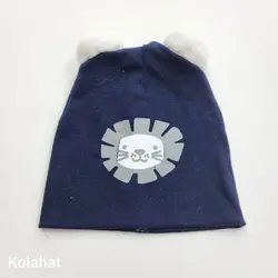 کلاه تریکو بچگانه دو پوم چاپی - عمده (KLT-3477) &ndash; کلاهت
