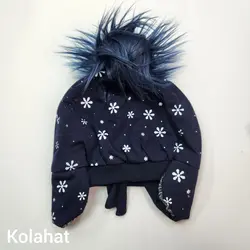 کلاه بچگانه تریکو داخل خز طرح برفی (KLT-T3482) &ndash; کلاهت