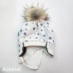 کلاه بچگانه تریکو داخل خز طرح برفی (KLT-T3482) &ndash; کلاهت