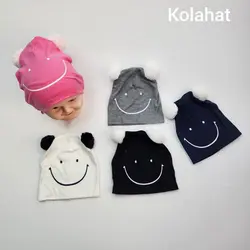 کلاه تریکو لبخند ساده دو پوم - عمده (KLT-3481) &ndash; کلاهت