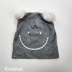 کلاه تریکو لبخند ساده دو پوم - عمده (KLT-3481) &ndash; کلاهت