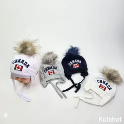 کلاه تریکو پوم دار طرح CANADA - عمده (KLT-3486) &ndash; کلاهت