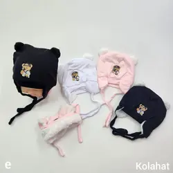 کلاه تریکو داخل خز طرح خرسی - عمده (KLT-3484) &ndash; کلاهت