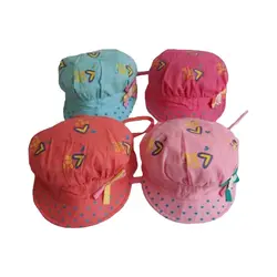 کلاه کاپیتانی دخترانه گل دار - عمده ( KLT-O148 ) – کلاهت