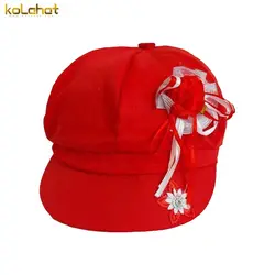کلاه کاپیتانی دخترانه طرح گل - عمده ( KLT-O134 )