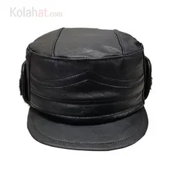 کلاه شکاری چرم طبیعی مشکی ( KLT-T117 ) &ndash; کلاهت