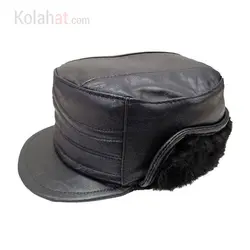 کلاه شکاری چرم طبیعی مشکی ( KLT-T117 ) &ndash; کلاهت