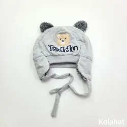 کلاه بچگانه تریکوی گوش دار خرسی - عمده (KLT-3501)