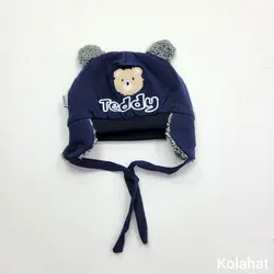 کلاه بچگانه تریکوی گوش دار خرسی - عمده (KLT-3501)