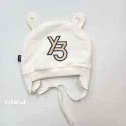 کلاه تریکوی سفید نوزادی طرح Y3 - عمده (KLT-3566)