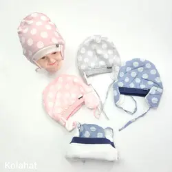کلاه نخی نوزادی خالخالی - عمده (KLT-3563)