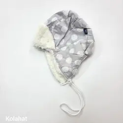 کلاه تریکو خلبانی بچگانه خالخالی - عمده (KLT-3551)