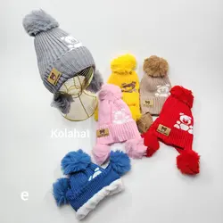 کلاه پوم دار خرسی مارک چرمی - عمده (KLT-3594)