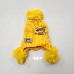 کلاه پوم دار خرسی مارک چرمی - عمده (KLT-3594)