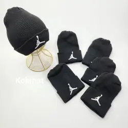 کلاه بافت پسرانه مشکی طرح جردن - عمده (KLT-3639)