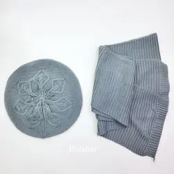 کلاه بافت فرانسوی و شال گردن زنانه - عمده (KLT-3673)