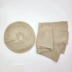 کلاه بافت فرانسوی و شال گردن زنانه - عمده (KLT-3673)