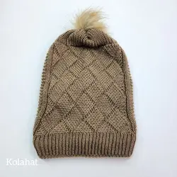 کلاه بافت شیطونی زنانه داخل خز - عمده (KLT-3660)