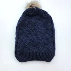 کلاه بافت شیطونی زنانه داخل خز - عمده (KLT-3660)