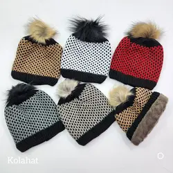 کلاه بافت داخل خز طرح حصیری - عمده (KLT-3656)