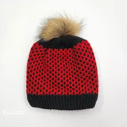 کلاه بافت داخل خز طرح حصیری - عمده (KLT-3656)