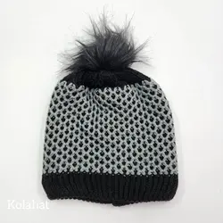 کلاه بافت داخل خز طرح حصیری - عمده (KLT-3656)