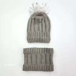 کلاه و رینگ داخل خز بچگانه - عمده (KLT-3654)