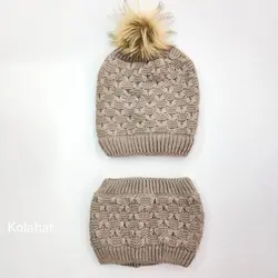 کلاه و رینگ دخترانه داخل خز - عمده (KLT-3682)