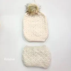 کلاه و رینگ دخترانه داخل خز - عمده (KLT-3682)