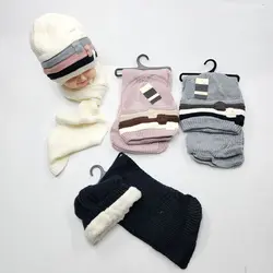 کلاه و شال گردن بافت بچگانه - عمده (KLT-3706)